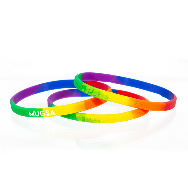 JPS14000RB 1/4" Rainbow Silicone Band with Cust...